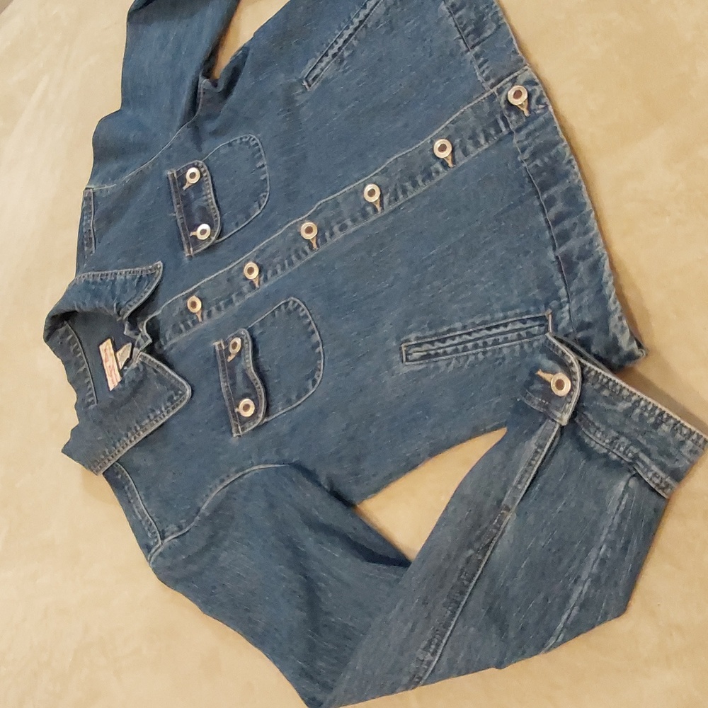 Vintage 80's JAMAICA BAY Blue Denim Button Up Jean Jacket Womens Size L - Picture 4 of 12